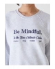 LCW Vision Beyaz Bisiklet Yaka Nakışlı Kadın Kalın Sweatshirt