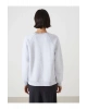 LCW Vision Beyaz Bisiklet Yaka Nakışlı Kadın Kalın Sweatshirt