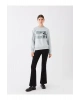 LCW Vision Bisiklet Yaka Baskılı Uzun Kollu Kadın Sweatshirt