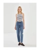 LCW Vision Bisiklet Yaka Çizgili Kadın Crop (S5)