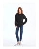 LCW Vision Bisiklet Yaka Parlak Taş Baskılı Kadın Kalın Sweatshirt