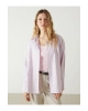 LCW Vision Çizgili Oversize Poplin Kadın Gömlek