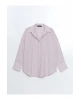 LCW Vision Çizgili Oversize Poplin Kadın Gömlek