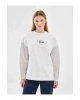 LCW Vision Ekru Bisiklet Yaka Baskılı Oversize Kadın Kalın Sweatshirt