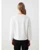 LCW Vision Ekru Bisiklet Yaka Baskılı Oversize Kadın Sweatshirt