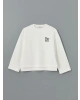 LCW Vision Ekru Bisiklet Yaka Baskılı Oversize Kadın Sweatshirt