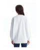 LCW Vision Gri Bisiklet Yaka Baskılı Oversize Kadın Kalın Sweatshirt