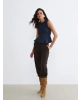 LCW Vision Indigo Bisiklet Yaka Peplum Jean Bluz