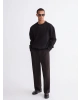 LCW Vision Kahverengi Bisiklet Yaka Erkek Kalın Sweatshirt