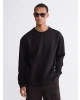 LCW Vision Kahverengi Bisiklet Yaka Erkek Kalın Sweatshirt