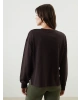 LCW Vision Kahverengi Bisiklet Yaka Nakışlı Oversize Kadın Sweatshirt