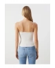 LCW Vision V Yaka Dantel Detaylı Crop Kadın Bluz