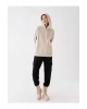 LCW Vision Bej Düz Oversize Kadın Hoodie