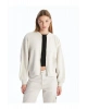 LCW VisionGri Kolej Yaka Oversize Kadın Kalın Fermuarlı Sweatshirt