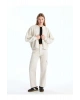 LCW VisionGri Kolej Yaka Oversize Kadın Kalın Fermuarlı Sweatshirt