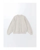LCW VisionGri Kolej Yaka Oversize Kadın Kalın Fermuarlı Sweatshirt