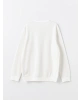 LCWAIKIKI Basic Beyaz Bisiklet Yaka Uzun Kollu Erkek Kalın Sweatshirt