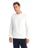 LCWAIKIKI Basic Beyaz Bisiklet Yaka Uzun Kollu Erkek Kalın Sweatshirt