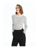 LCWAIKIKI Basic Bisiklet Yaka Çizgili Kadın Body