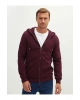 LCWAIKIKI Basic Bordo Kapüşonlu Uzun Kollu Erkek Fermuarlı Sweatshirt