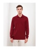 LCWAIKIKI Basic Bordo Polo Yaka Uzun Kollu Pike Erkek Tişört