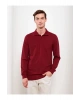 LCWAIKIKI Basic Bordo Polo Yaka Uzun Kollu Pike Erkek Tişört