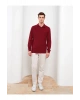 LCWAIKIKI Basic Bordo Polo Yaka Uzun Kollu Pike Erkek Tişört