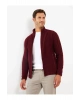 LCWAIKIKI Basic Bordo Rahat Kalıp Dik Yaka Erkek Spor Hırka