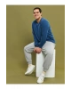 LCWAIKIKI Basic Indigo Büyük Beden Bisiklet Yaka Uzun Kollu Basic Erkek Sweatshirt
