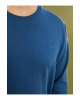 LCWAIKIKI Basic Indigo Büyük Beden Bisiklet Yaka Uzun Kollu Basic Erkek Sweatshirt