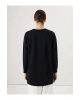 LCWAIKIKI Basic Siyah Bisiklet Yaka Pul İşlemeli Oversize Kadın Sweatshirt Tunik
