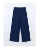 LCWAIKIKI Classic Lacivert Beli Lastikli Geniş Paça Kadın Pantolon