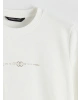 LCWAIKIKI Classic Beyaz Bisiklet Yaka Baskılı Erkek Kalın Sweatshirt