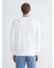 LCWAIKIKI Classic Beyaz Bisiklet Yaka Baskılı Erkek Kalın Sweatshirt