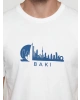 LCWAIKIKI Classic Beyaz Bisiklet Yaka Baskılı Erkek Tişört