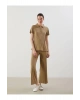 LCWAIKIKI Classic Haki Beli Lastikli Geniş Paça Kadın Pantolon