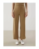 LCWAIKIKI Classic Haki Beli Lastikli Geniş Paça Kadın Pantolon