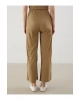 LCWAIKIKI Classic Haki Beli Lastikli Geniş Paça Kadın Pantolon