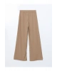 LCWAIKIKI Classic Haki Beli Lastikli Geniş Paça Kadın Pantolon