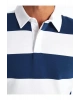Lcwaikiki Classic I?ndigo Polo Yaka Uzun Kollu Çizgili Erkek Sweatshirt