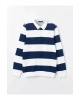 Lcwaikiki Classic I?ndigo Polo Yaka Uzun Kollu Çizgili Erkek Sweatshirt