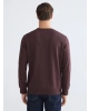 LCWAIKIKI Classic Kahverengi Bisiklet Yaka Baskılı Erkek Kalın Sweatshirt