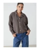 LCWAIKIKI Classic Kahverengi Oversize Gabardin Kadın Gömlek Ceket T T