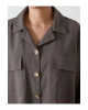LCWAIKIKI Classic Kahverengi Oversize Gabardin Kadın Gömlek Ceket T T
