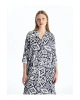 LCWAIKIKI Classic Lacivert Desenli Oversize Kadın Gömlek Tunik