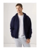 LCWAIKIKI Classic Lacivert Kapüşonlu Uzun Kollu Erkek Fermuarlı Sweatshirt