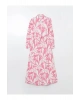 LCWAIKIKI Classic Pembe Gömlek Yaka Desenli Poplin Elbise