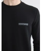 LCWAIKIKI Classic Siyah Bisiklet Yaka Baskılı Erkek Sweatshirt
