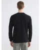 LCWAIKIKI Classic Siyah Bisiklet Yaka Baskılı Erkek Sweatshirt