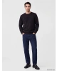 LCWAIKIKI Classic Siyah Bisiklet Yaka Kabartma Baskılı Erkek Sweatshirt